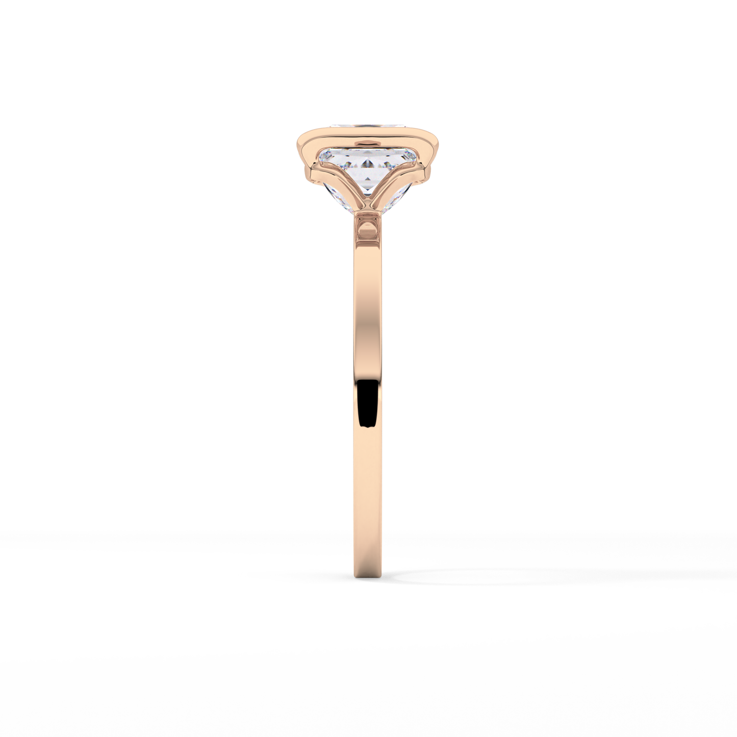 Princess Half Bezel Lab Grown Diamond Engagement Ring