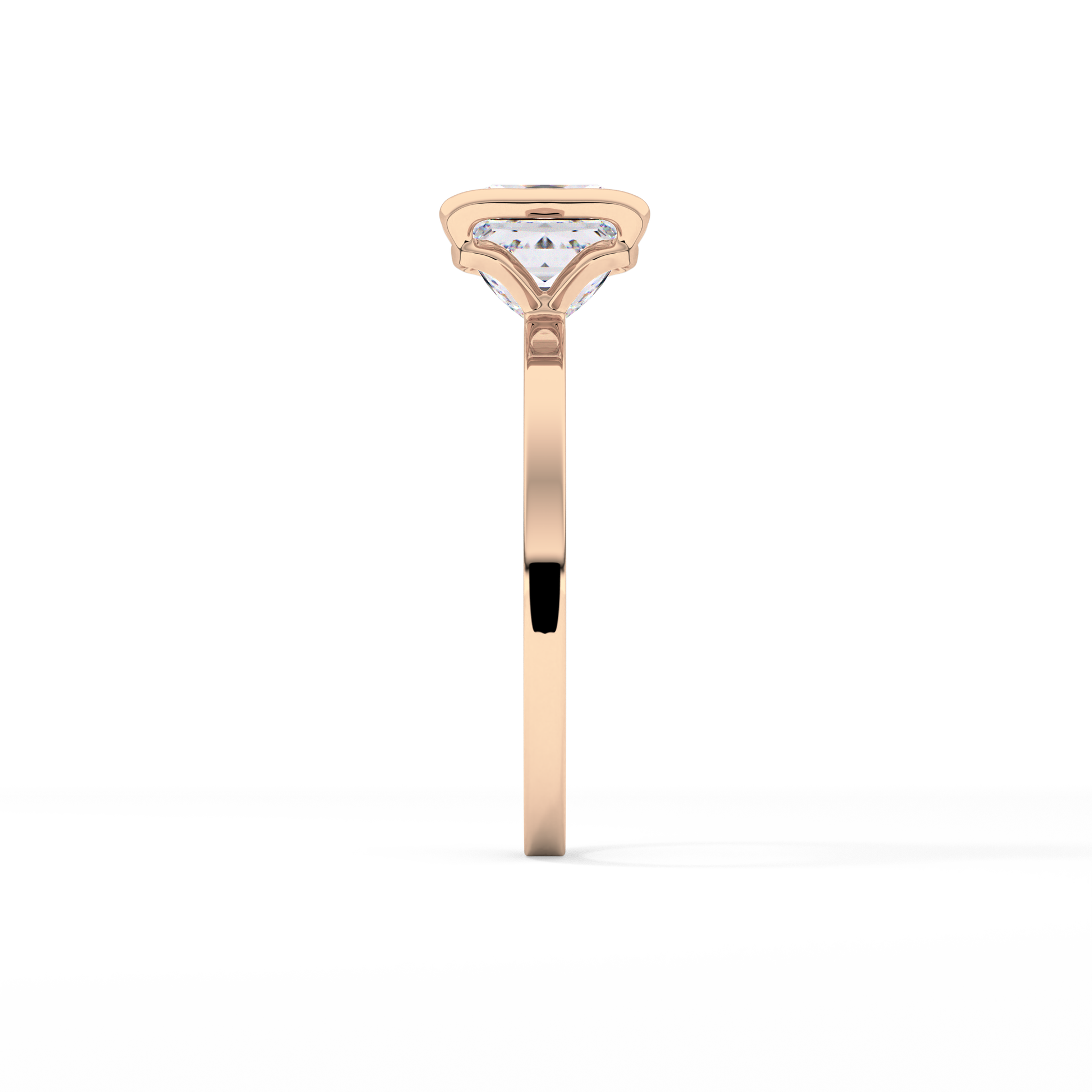 Princess Half Bezel Lab Grown Diamond Engagement Ring