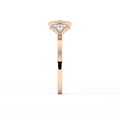 Princess Half Bezel Lab Grown Diamond Engagement Ring