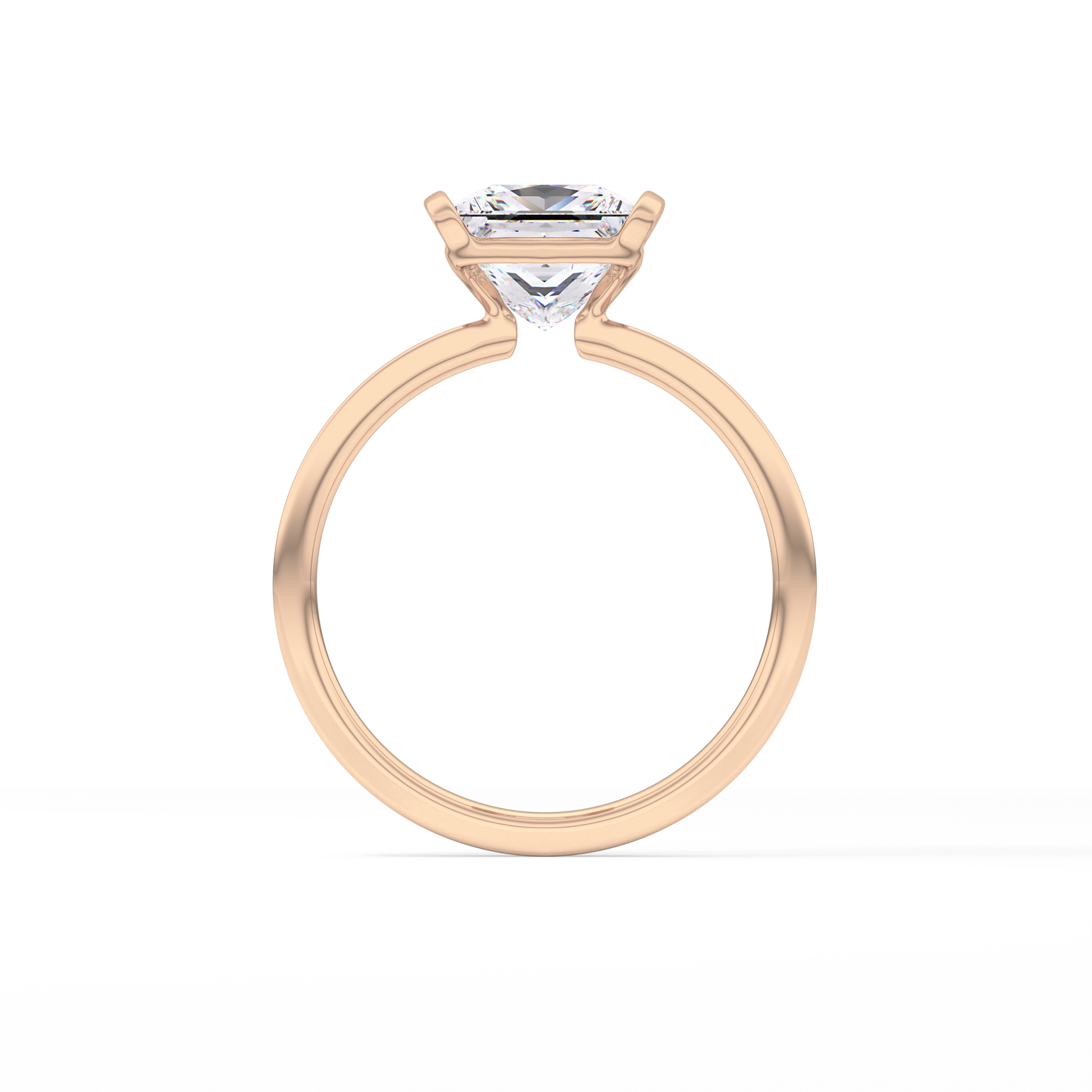 Princess Half Bezel Lab Grown Diamond Engagement Ring