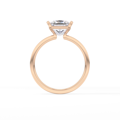 Princess Half Bezel Lab Grown Diamond Engagement Ring