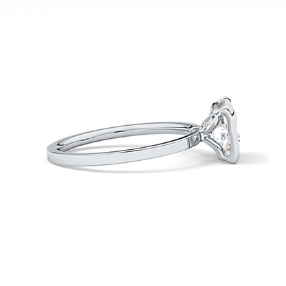 Princess Half Bezel Lab Grown Diamond Engagement Ring