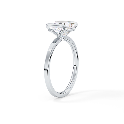 Princess Half Bezel Lab Grown Diamond Engagement Ring