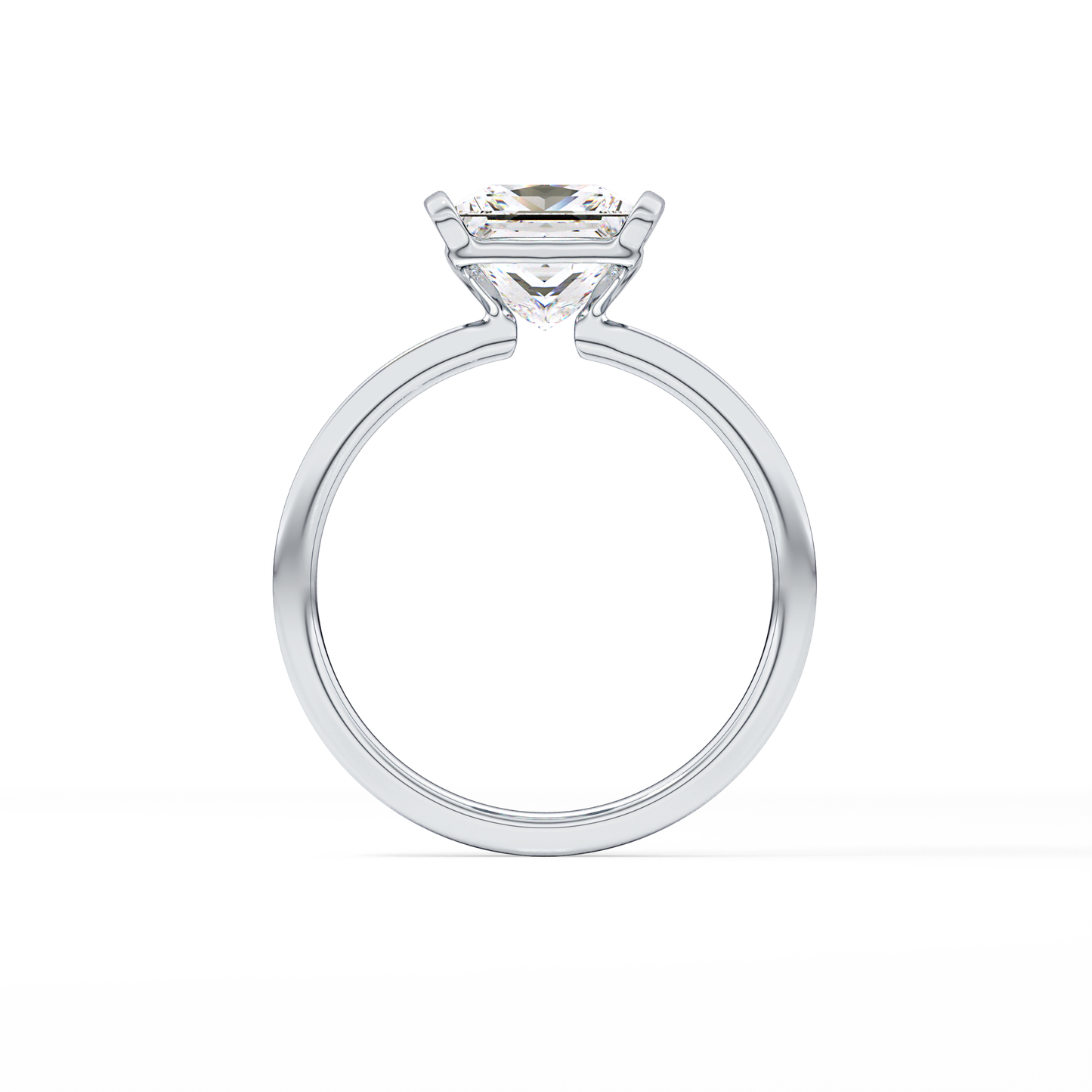 Princess Half Bezel Lab Grown Diamond Engagement Ring