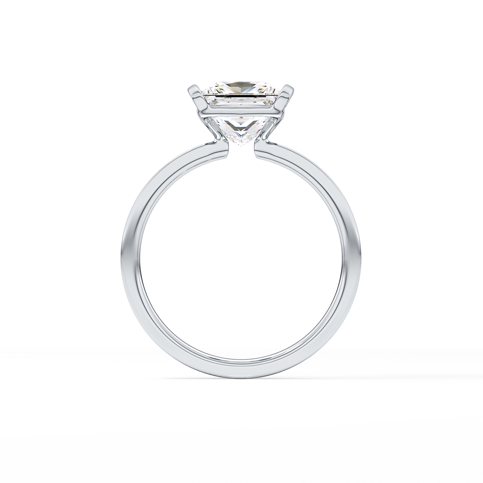 Princess Half Bezel Lab Grown Diamond Engagement Ring