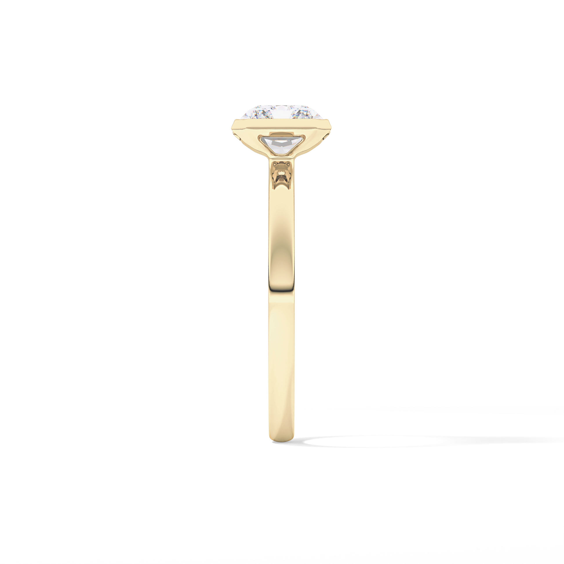 East West Radiant Half Bezel Lab Grown Diamond Engagement Ring