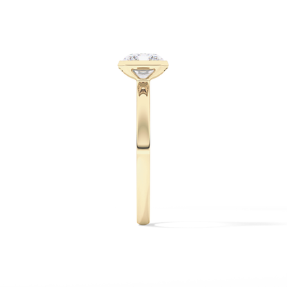 East West Radiant Half Bezel Lab Grown Diamond Engagement Ring