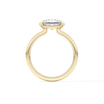 East West Radiant Half Bezel Lab Grown Diamond Engagement Ring