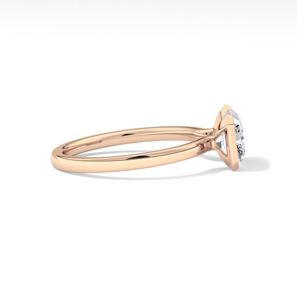 East West Radiant Half Bezel Lab Grown Diamond Engagement Ring