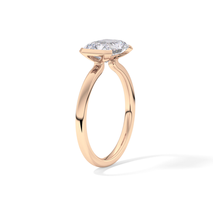 East West Radiant Half Bezel Lab Grown Diamond Engagement Ring