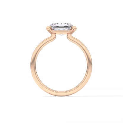 East West Radiant Half Bezel Lab Grown Diamond Engagement Ring