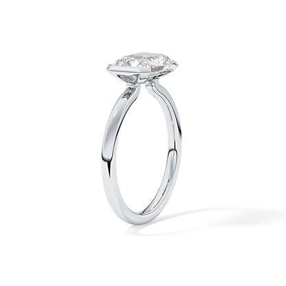 East West Radiant Half Bezel Lab Grown Diamond Engagement Ring