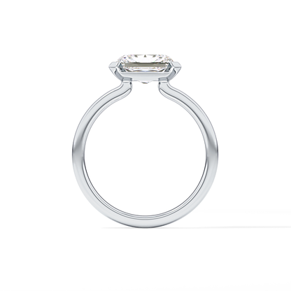 East West Radiant Half Bezel Lab Grown Diamond Engagement Ring