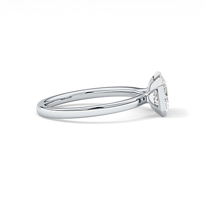 East West Emerald Half Bezel Lab Grown Diamond Engagement Ring