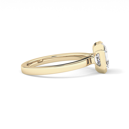 Asscher Half Bezel Lab Grown Diamond Engagement Ring