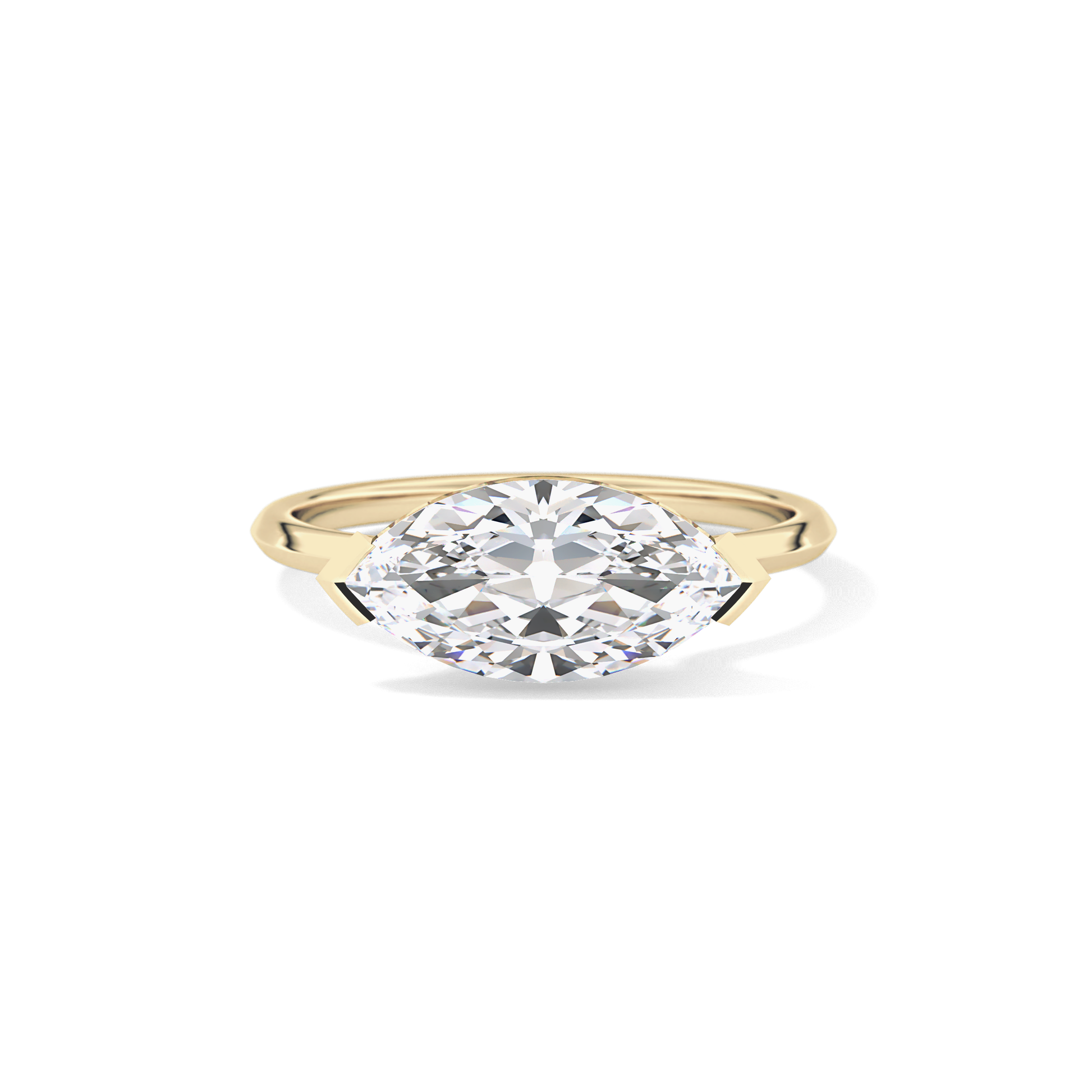 East West Marquise Solitaire Lab Grown Diamond Engagement Ring