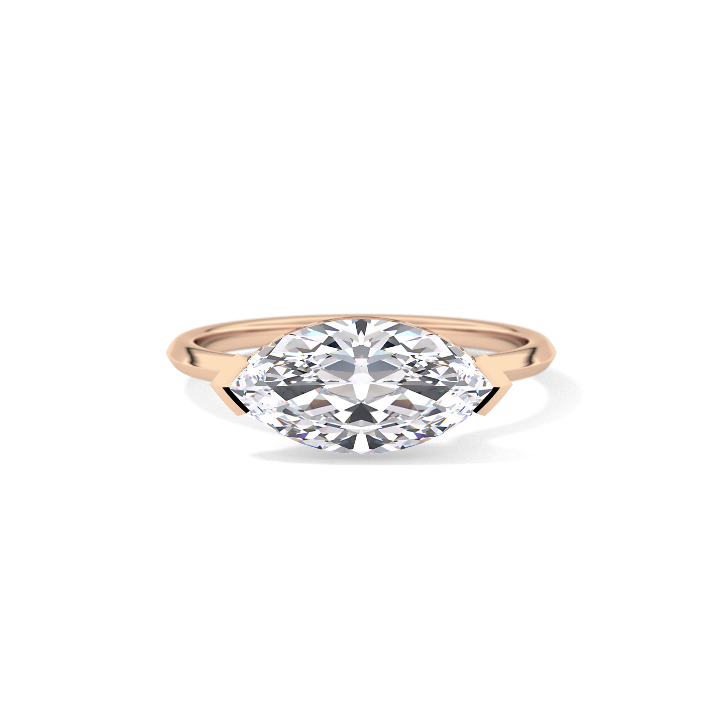 East West Marquise Solitaire Lab Grown Diamond Engagement Ring
