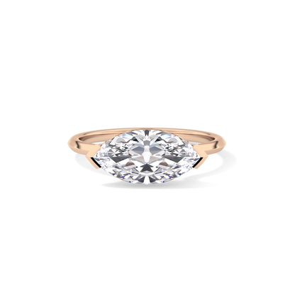 East West Marquise Solitaire Lab Grown Diamond Engagement Ring