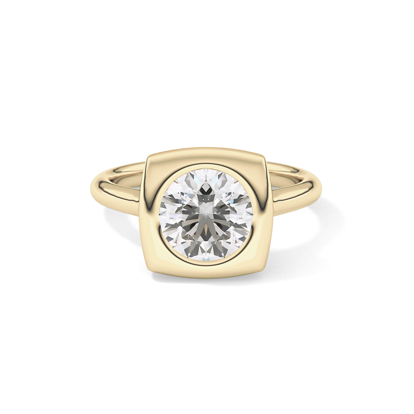 Round Bezel & Solitaire Lab Grown Diamond Engagement Ring