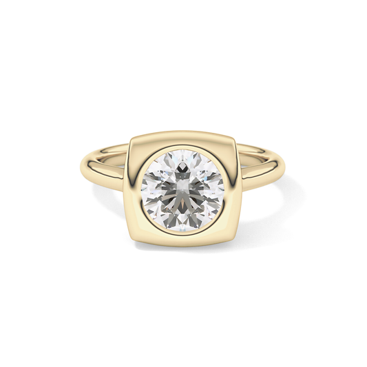 Round Bezel & Solitaire Lab Grown Diamond Engagement Ring