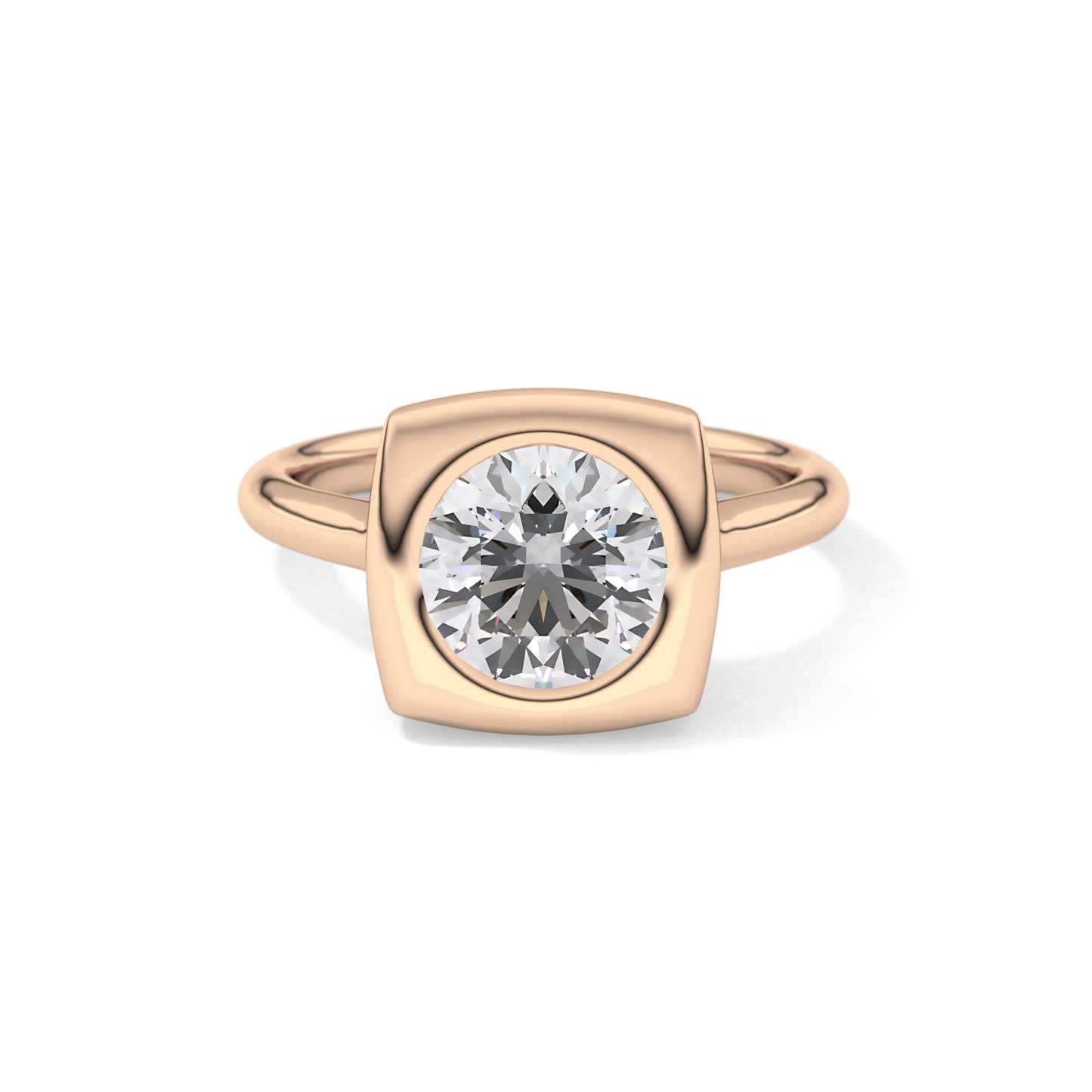 Round Bezel & Solitaire Lab Grown Diamond Engagement Ring