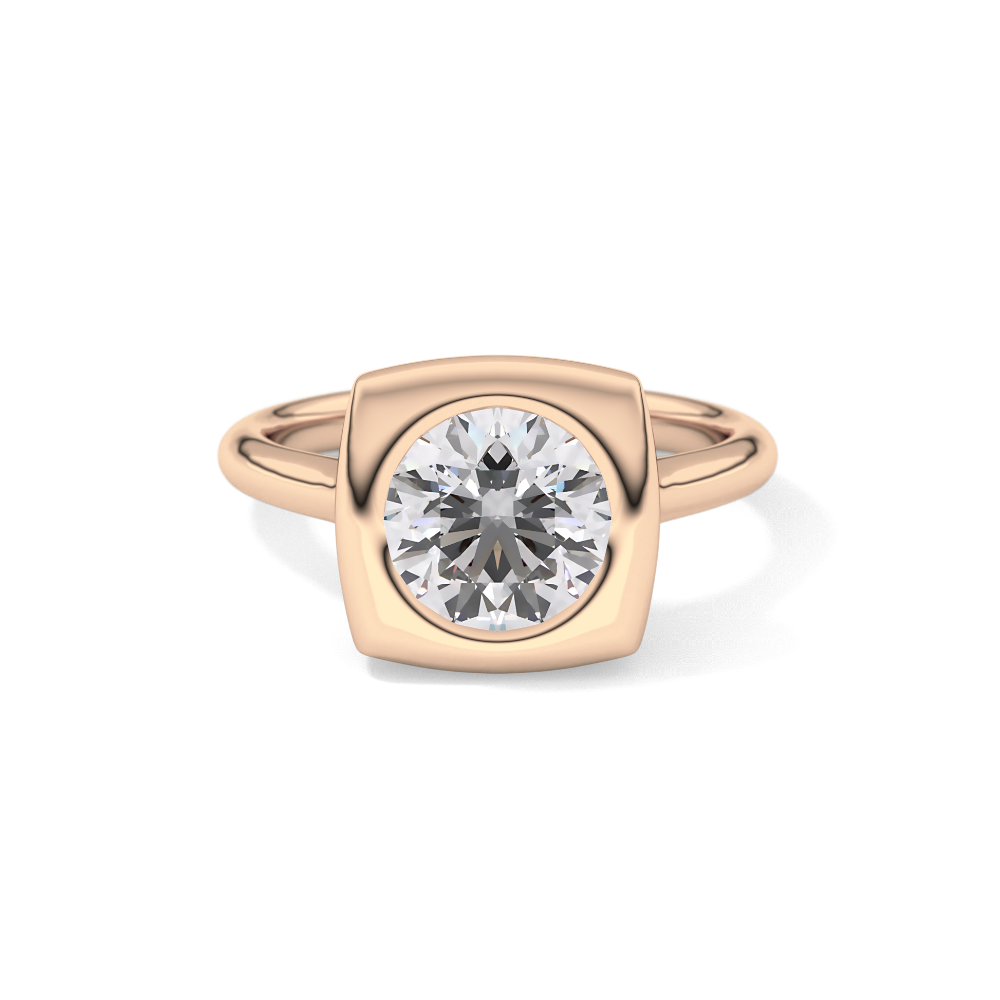 Round Bezel & Solitaire Lab Grown Diamond Engagement Ring