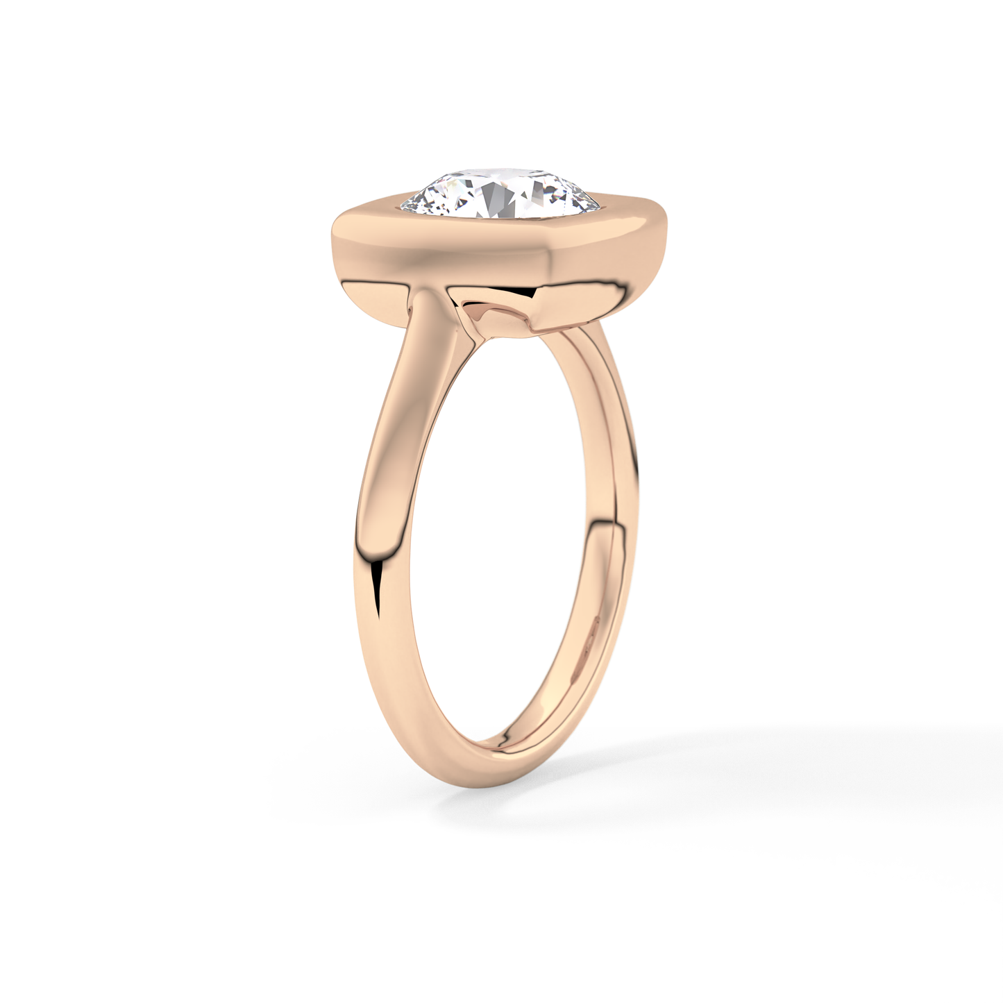 Round Bezel & Solitaire Lab Grown Diamond Engagement Ring
