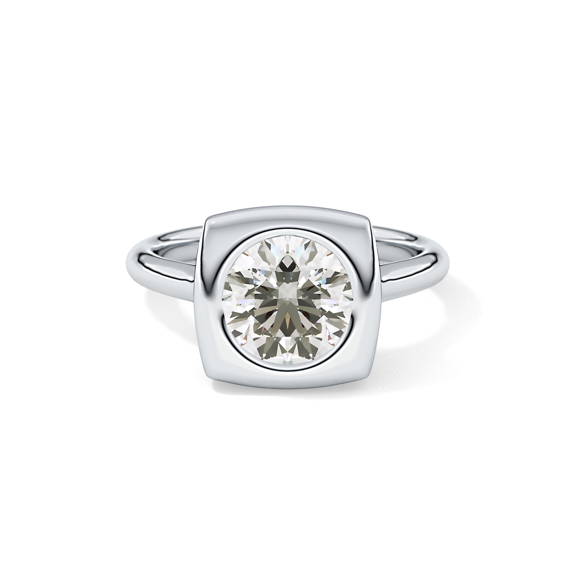 Round Bezel & Solitaire Lab Grown Diamond Engagement Ring