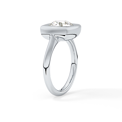 Round Bezel & Solitaire Lab Grown Diamond Engagement Ring