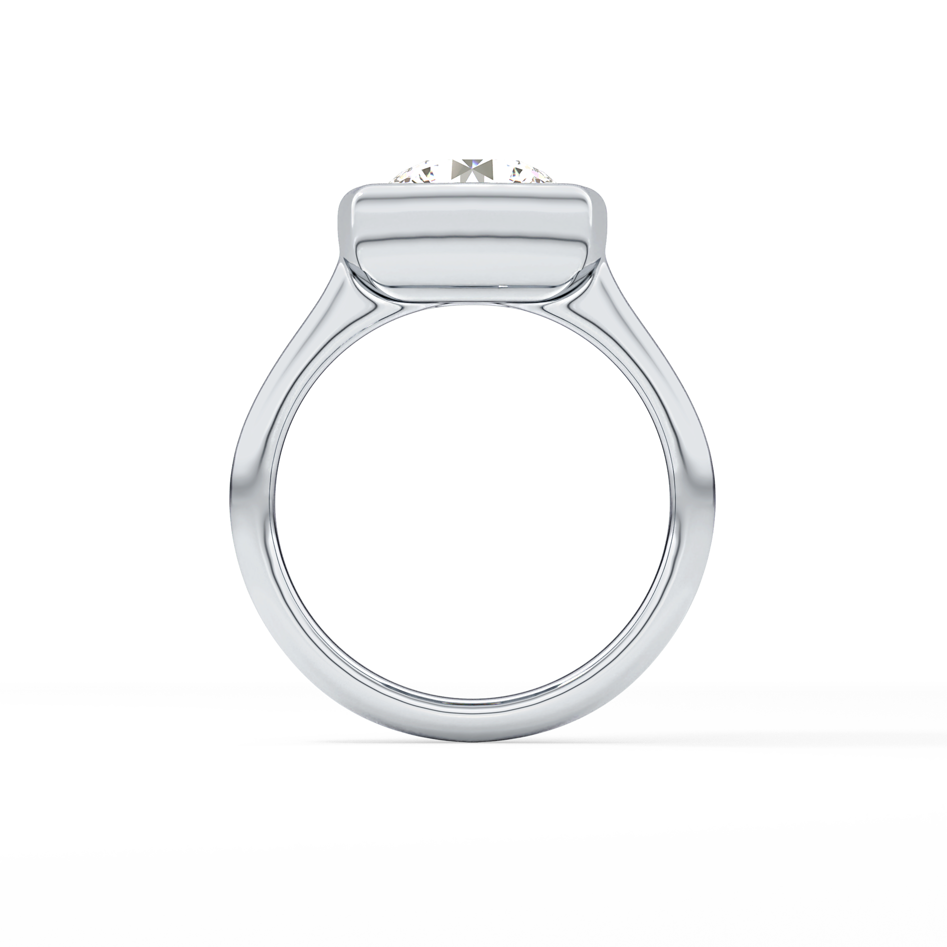 Round Bezel & Solitaire Lab Grown Diamond Engagement Ring