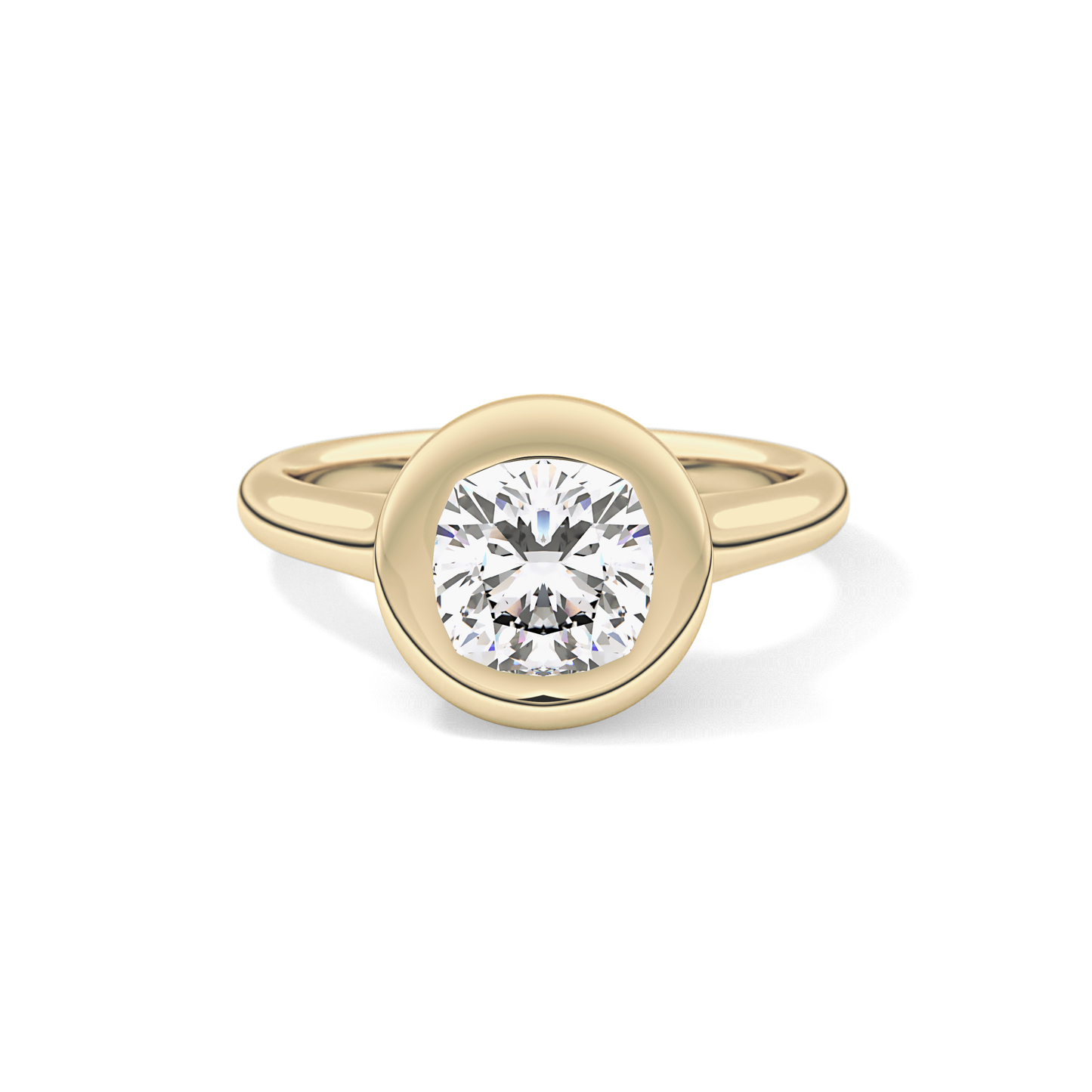 Cushion Bezel & Solitaire Lab Grown Diamond Engagement Ring
