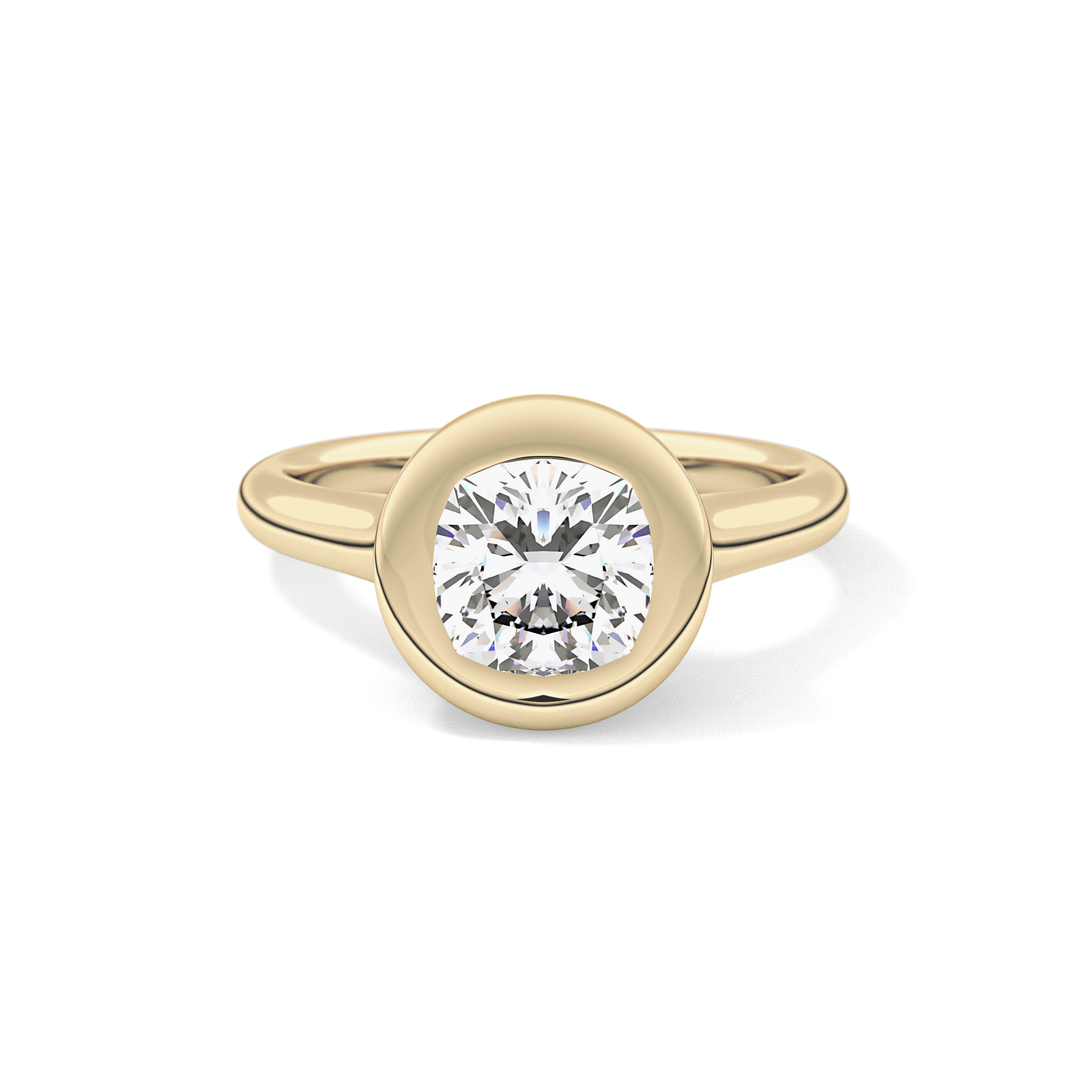 Cushion Bezel & Solitaire Lab Grown Diamond Engagement Ring