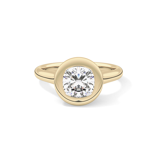 Cushion Bezel & Solitaire Lab Grown Diamond Engagement Ring