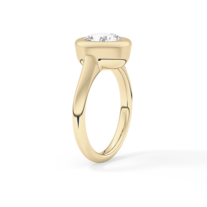 Cushion Bezel & Solitaire Lab Grown Diamond Engagement Ring