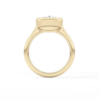 Cushion Bezel & Solitaire Lab Grown Diamond Engagement Ring