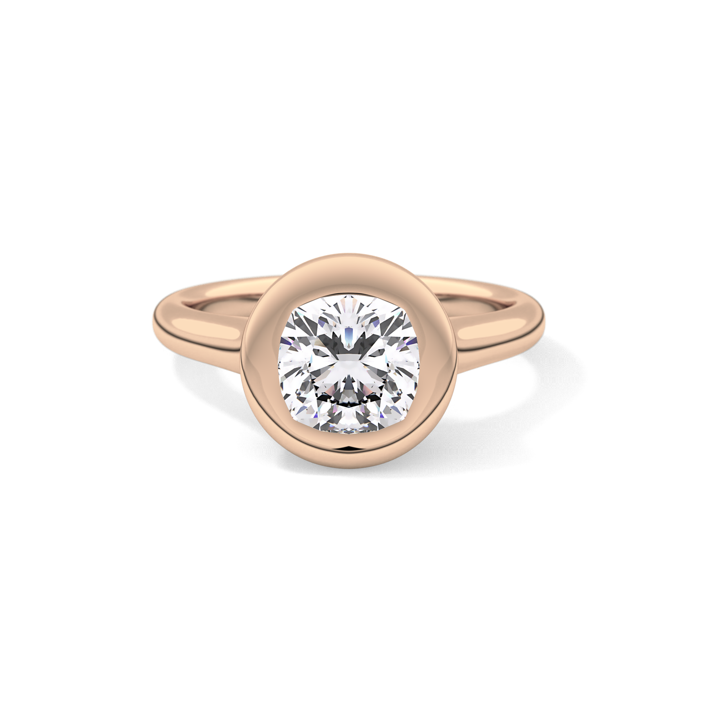 Cushion Bezel & Solitaire Lab Grown Diamond Engagement Ring