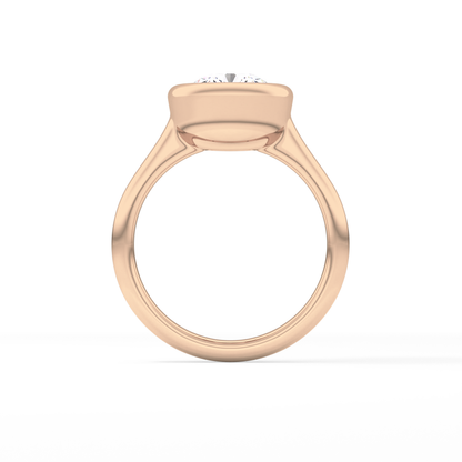 Cushion Bezel & Solitaire Lab Grown Diamond Engagement Ring