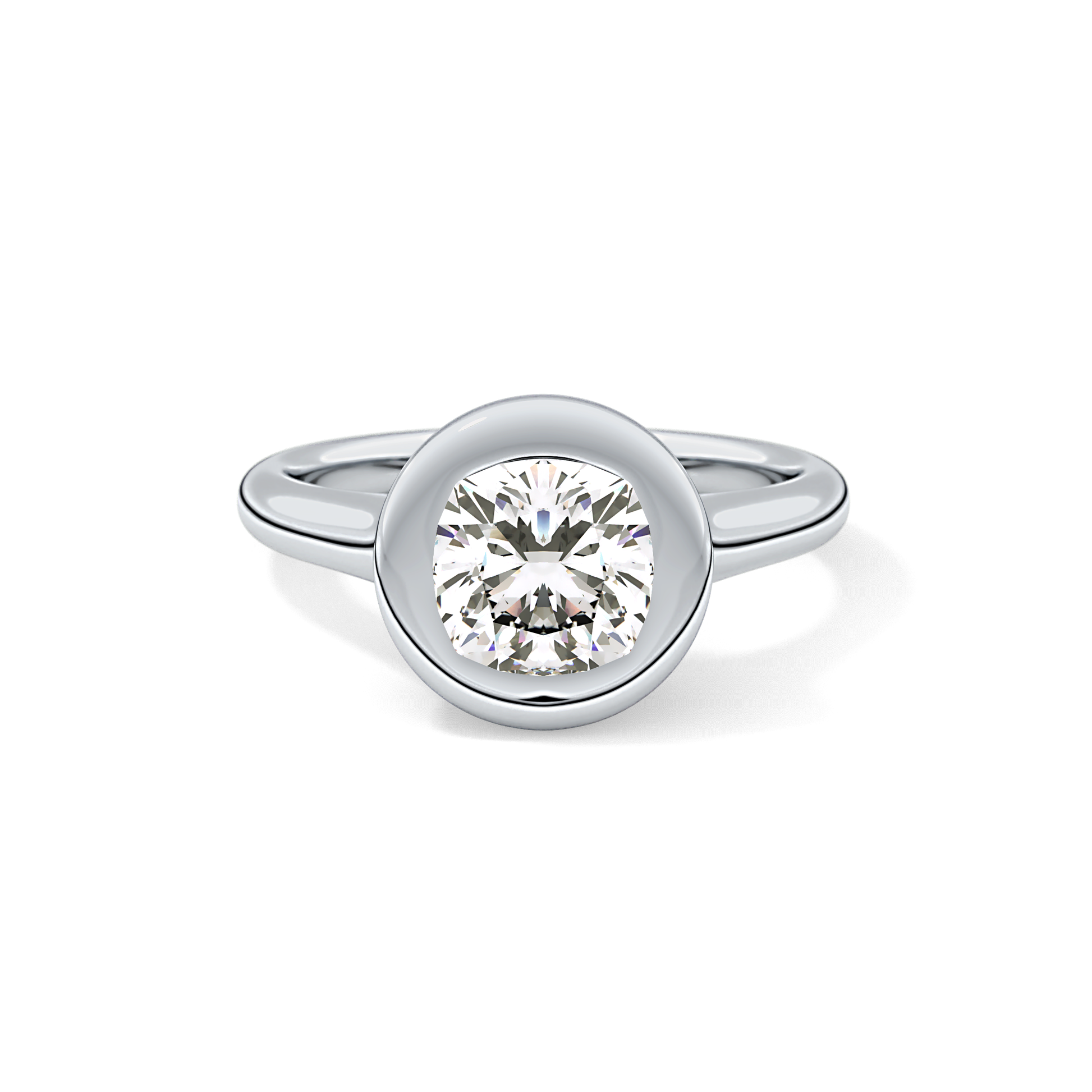 Cushion Bezel & Solitaire Lab Grown Diamond Engagement Ring