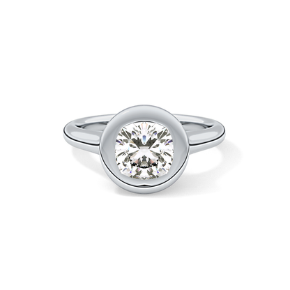 Cushion Bezel & Solitaire Lab Grown Diamond Engagement Ring