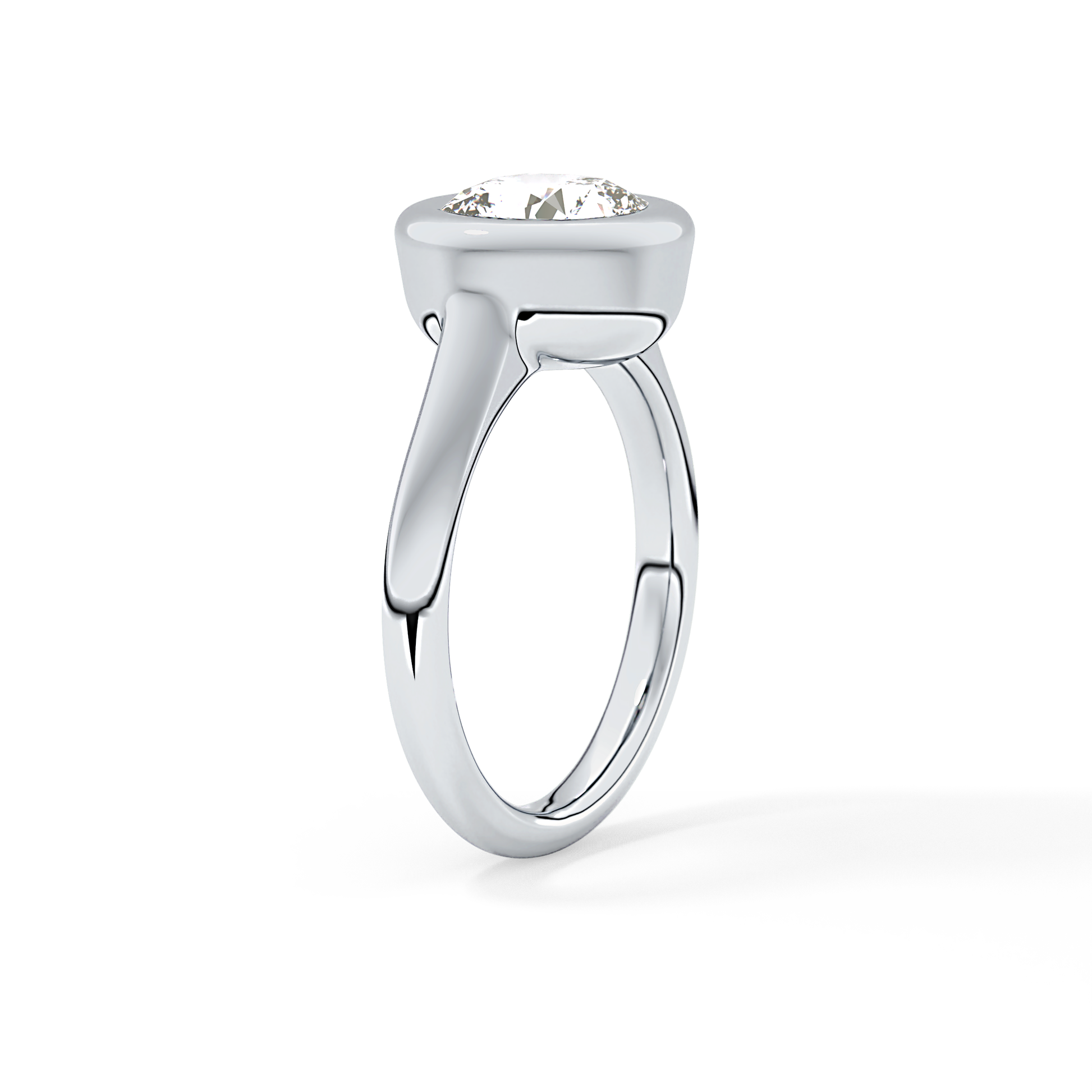 Cushion Bezel & Solitaire Lab Grown Diamond Engagement Ring