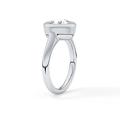 Cushion Bezel & Solitaire Lab Grown Diamond Engagement Ring