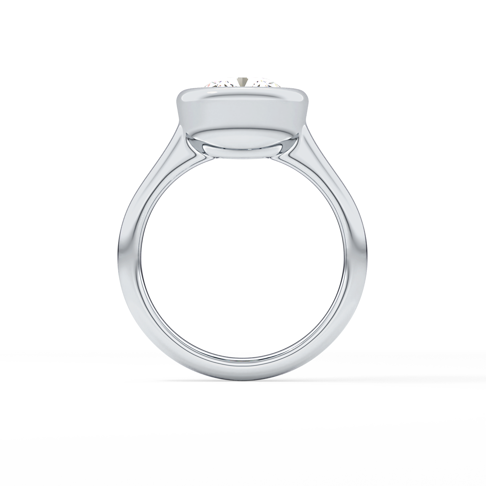 Cushion Bezel & Solitaire Lab Grown Diamond Engagement Ring