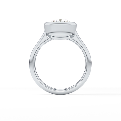 Cushion Bezel & Solitaire Lab Grown Diamond Engagement Ring