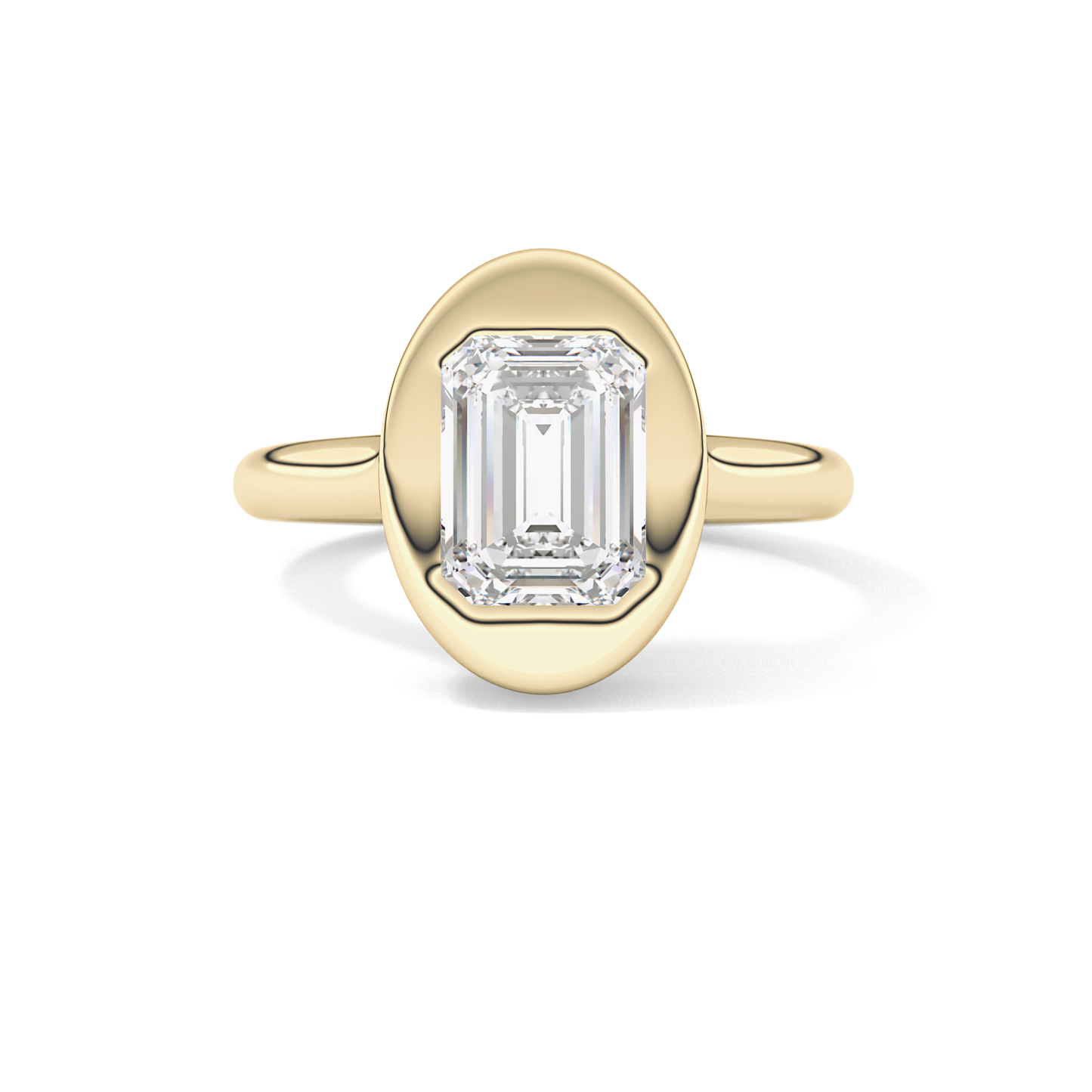 Emerald Solitaire Lab Grown Diamond Engagement Ring