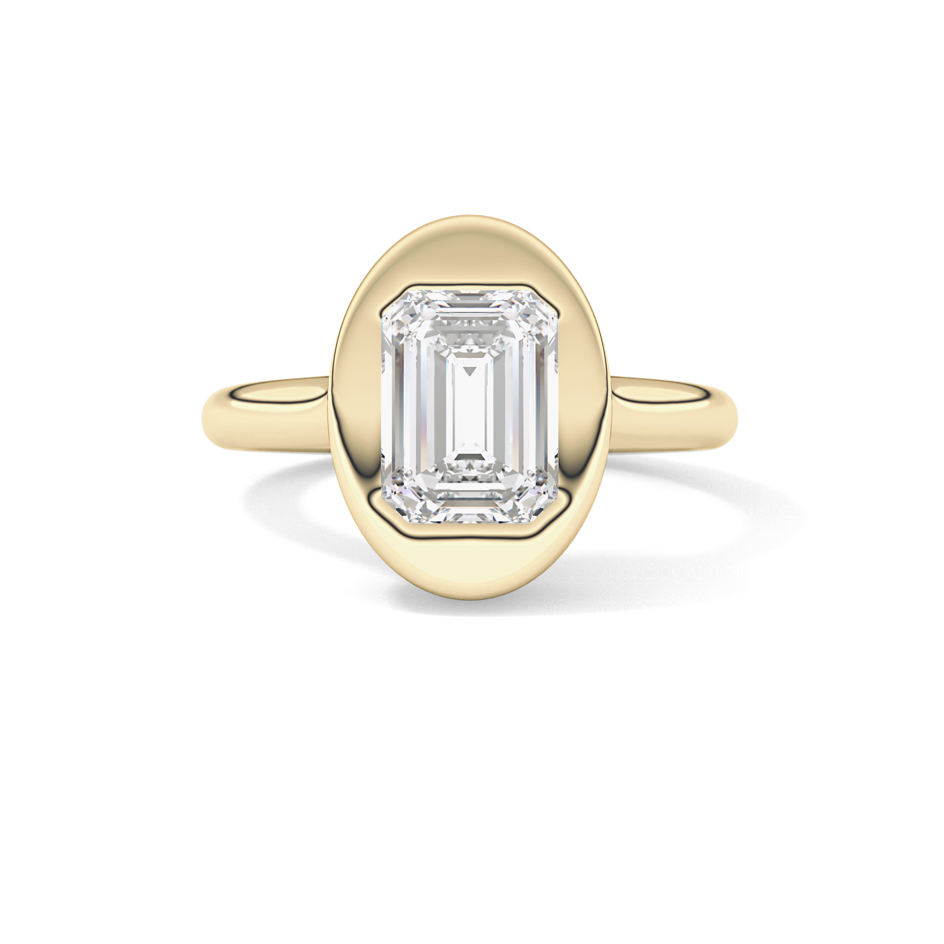 Emerald Solitaire Lab Grown Diamond Engagement Ring