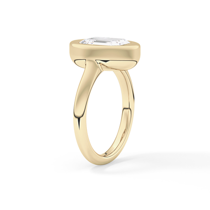 Emerald Solitaire Lab Grown Diamond Engagement Ring