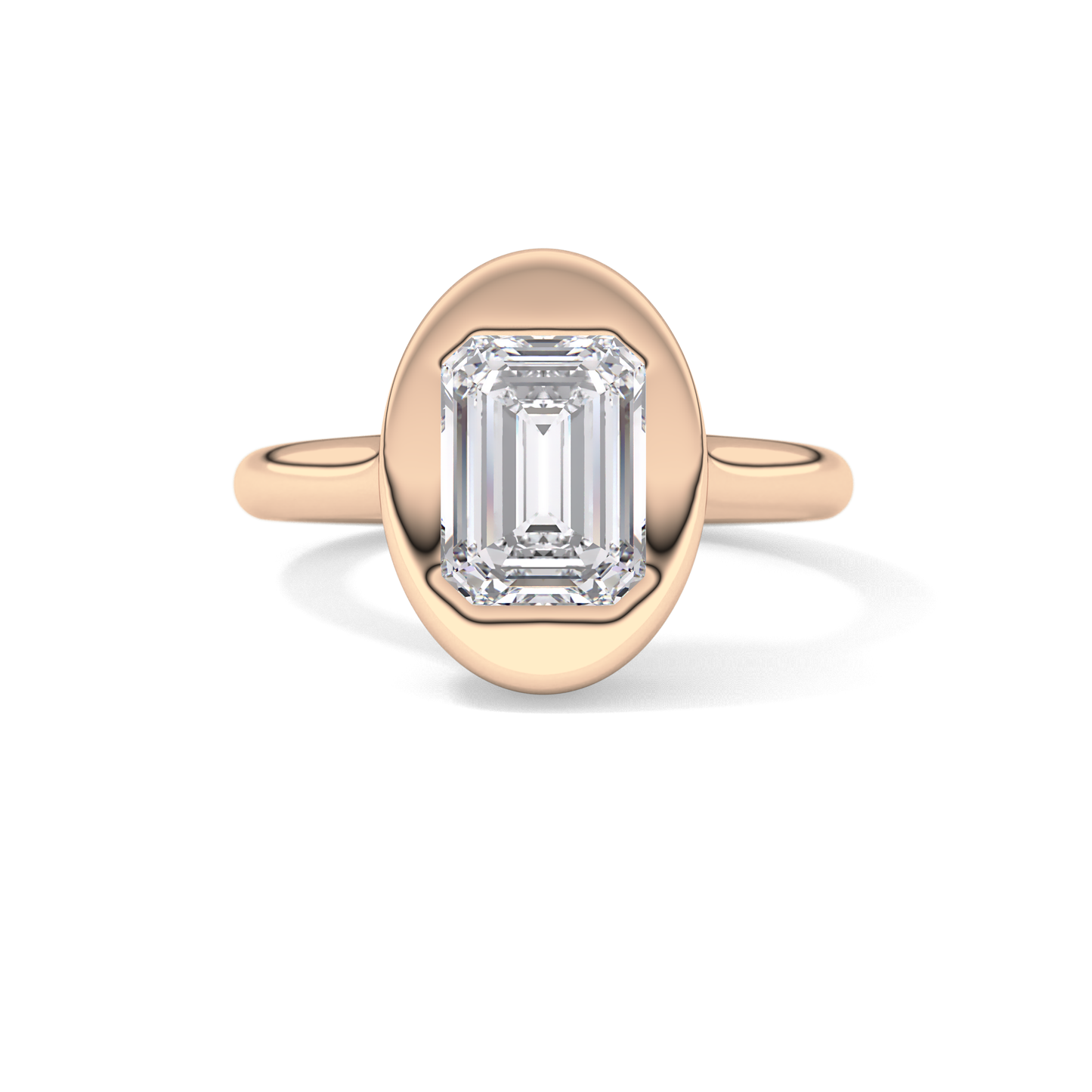 Emerald Solitaire Lab Grown Diamond Engagement Ring