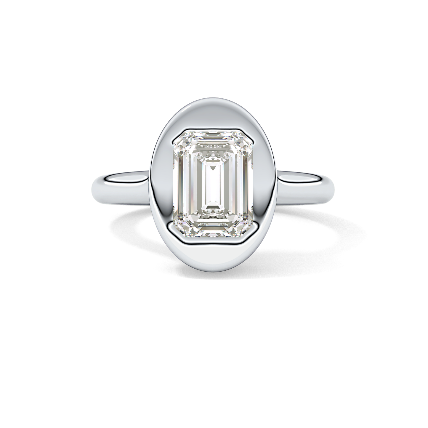 Emerald Solitaire Lab Grown Diamond Engagement Ring