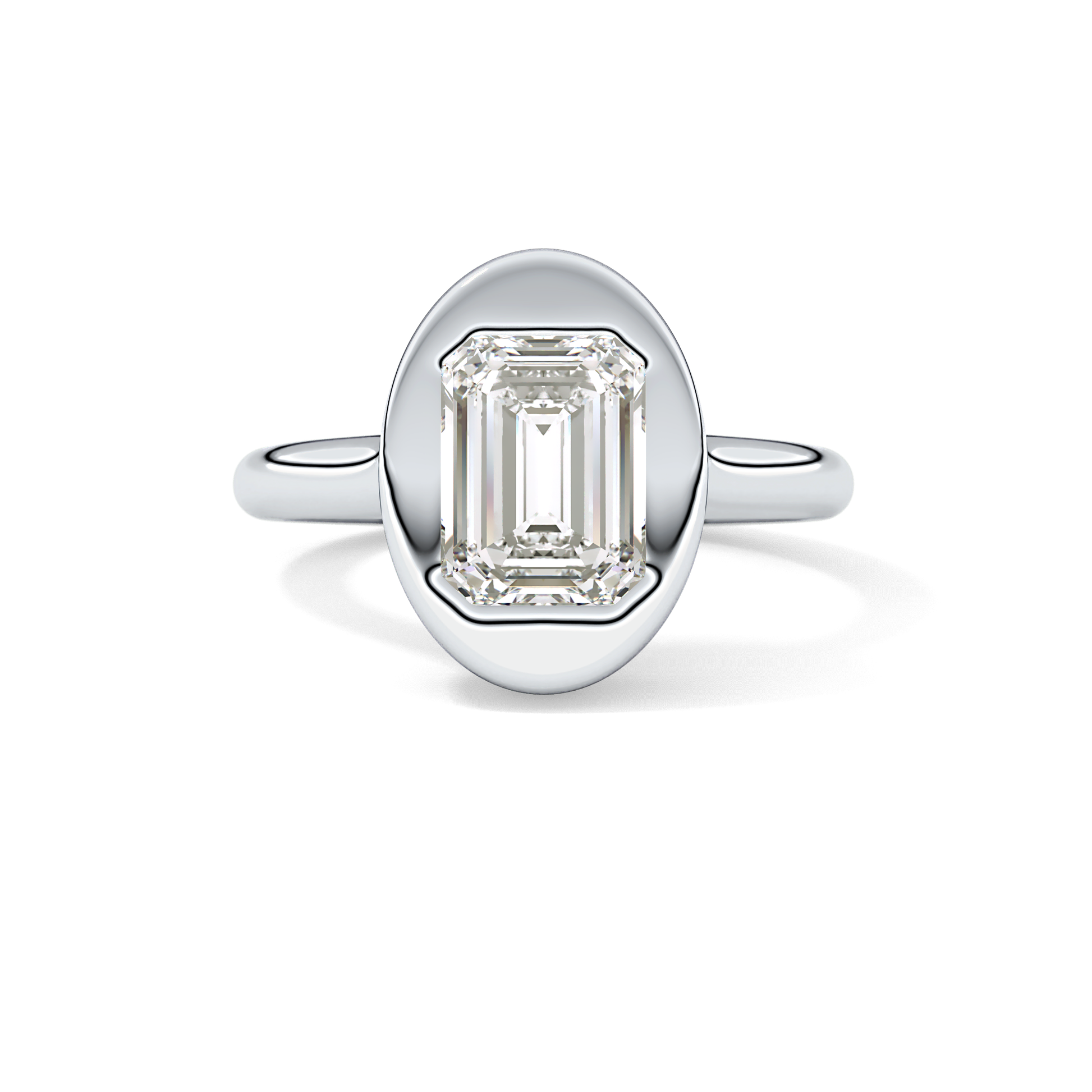 Emerald Solitaire Lab Grown Diamond Engagement Ring