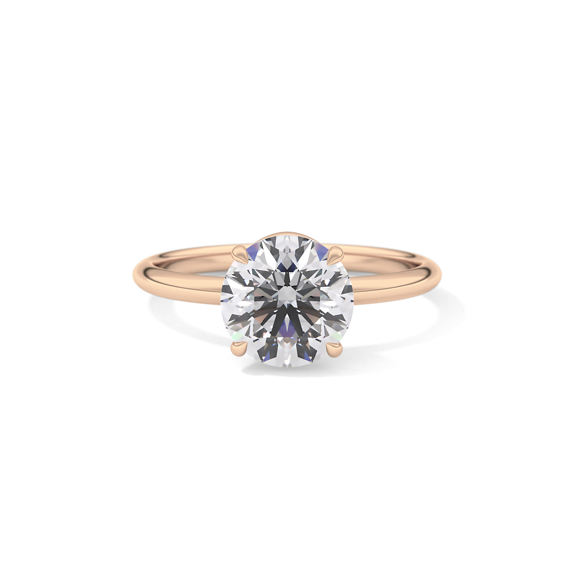 Round Solitaire Lab Grown Diamond Engagement Ring
